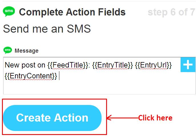 ifttt necessary details for sms