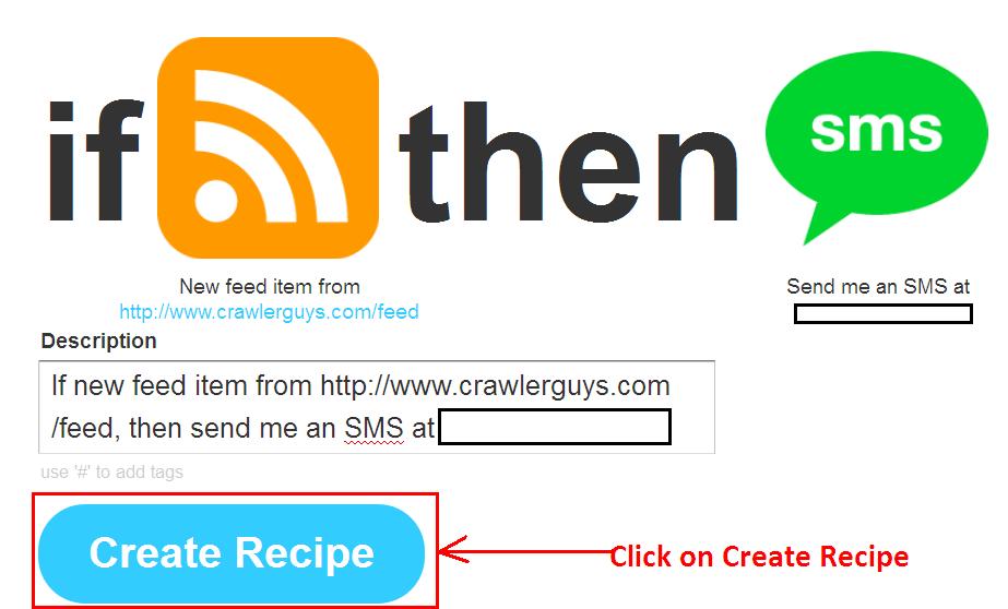 ifttt final step for getting sms