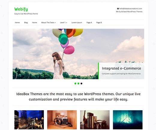 webify wordpress theme feature image