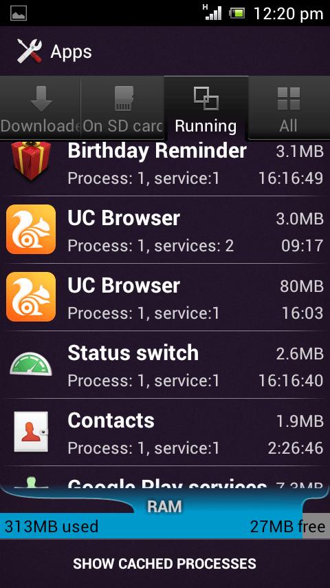 ucweb android ram usage