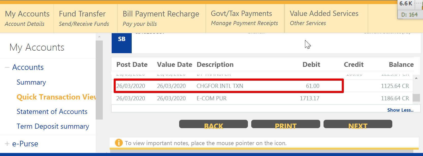 indian bank paypal fees