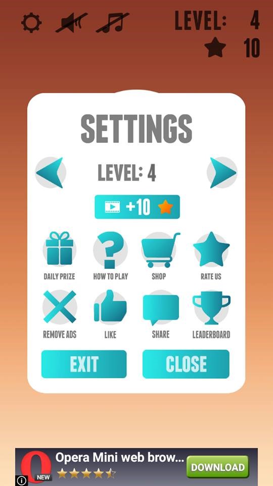 settings or options panel