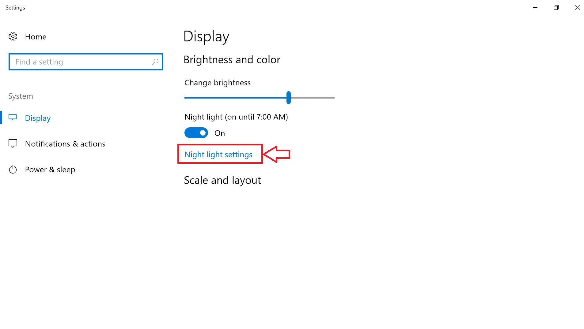 settings menu