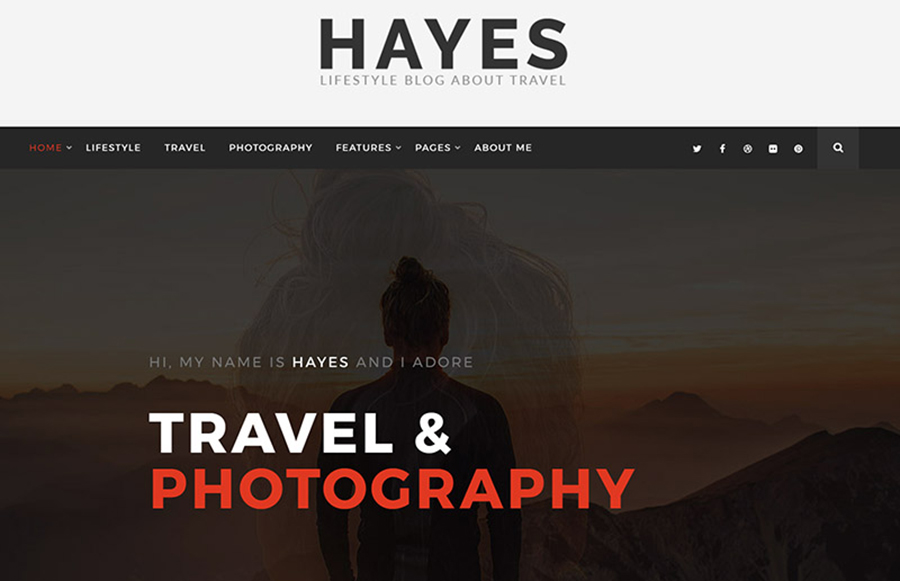 Hayes - Travel Blog WordPress Theme