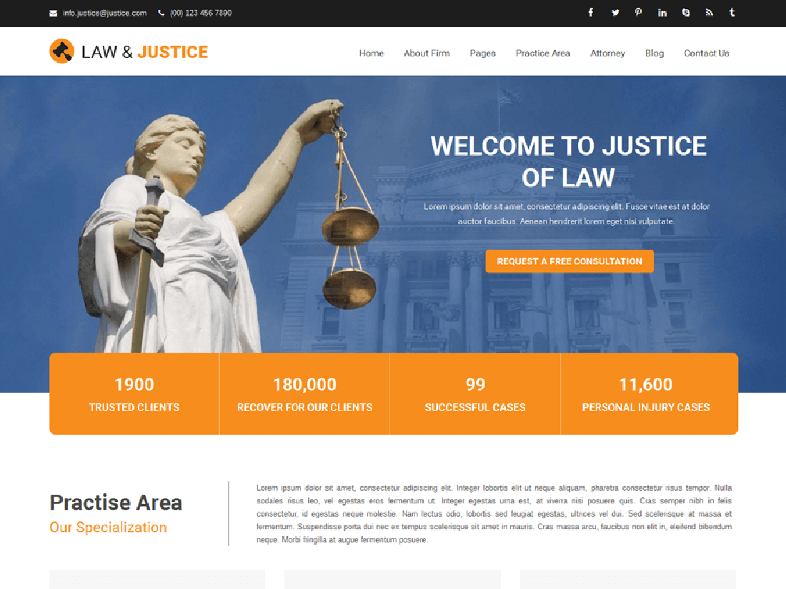 Justice WordPress Theme for Law Websites
