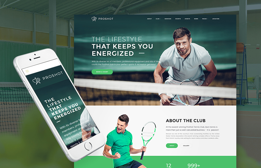 Tennis Club WordPress Theme 