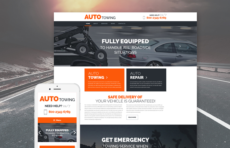 Tow Truck Service WordPress Theme 