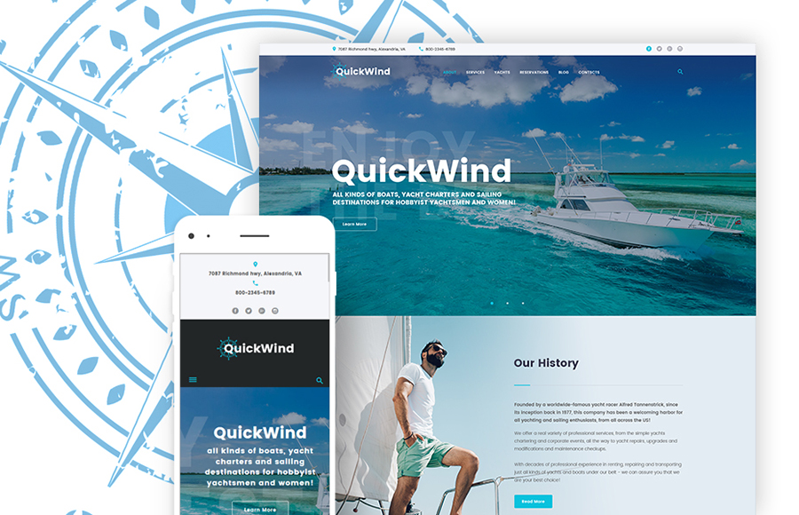 Yachting & Voyage Charter WordPress Theme 