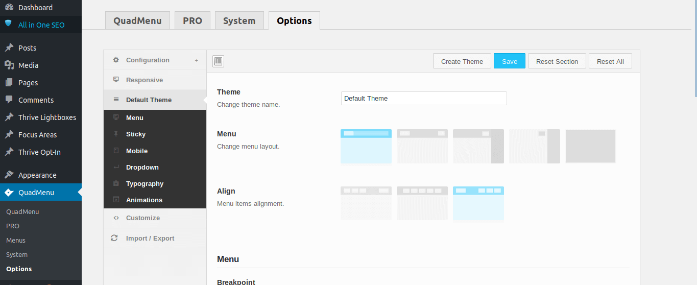 Create Custom Menu with QuadMenu - 1