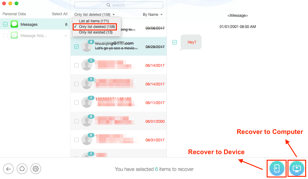 Recover Lost Messages After iOS 13/12.4.1/12 Update from iCloud - Step 4