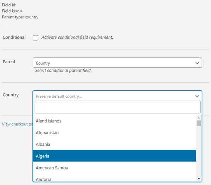 WooCommerce Checkout Manager Conditional Fields