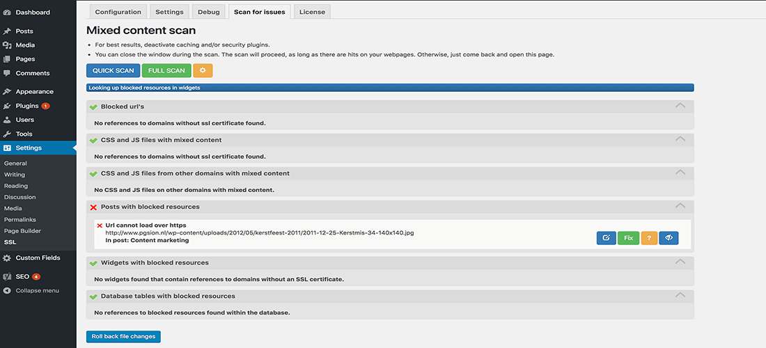 Full Scan WordPress SSL Plugin