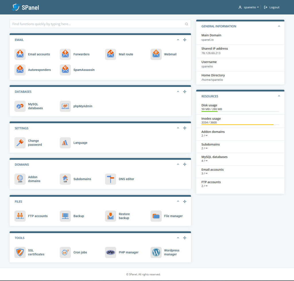 SPanel v2: A next generation hosting platform