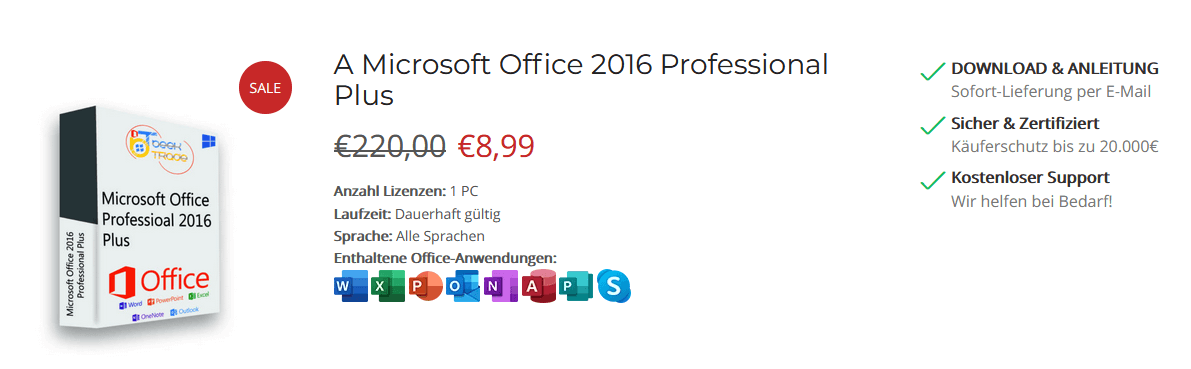 MS Office 2016 Professional Plus Pricing