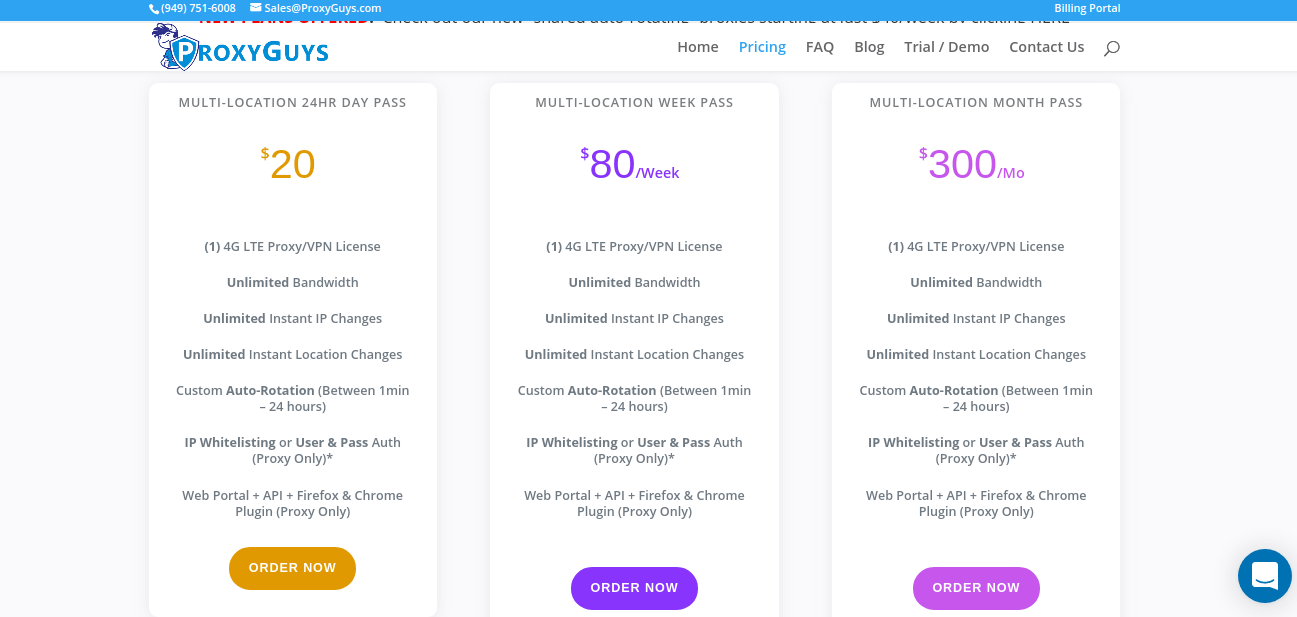 ProxyGuys Pricing