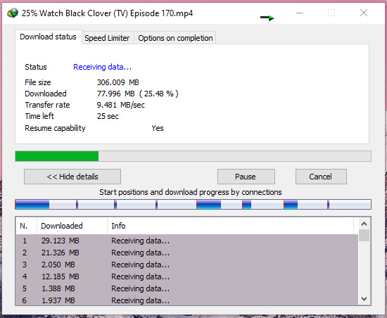 Seedr Download Speed in IDM