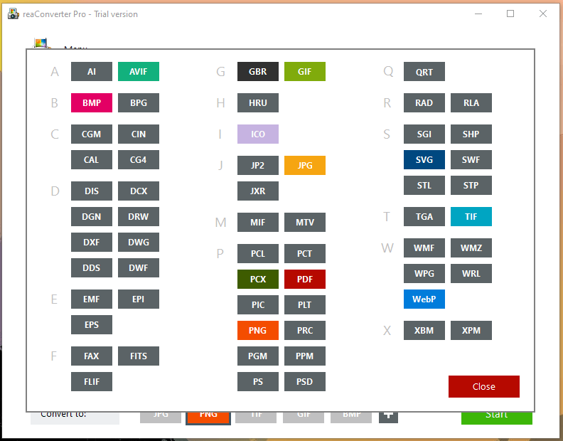 reaConverter Formats