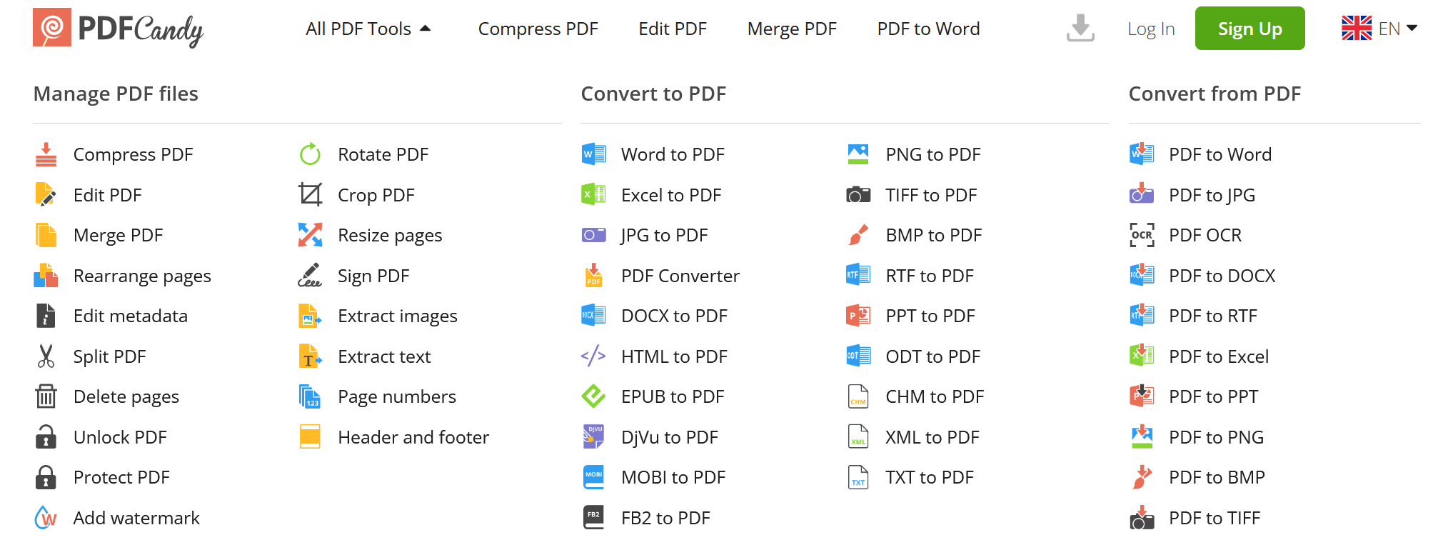 All PDF Candy Tools