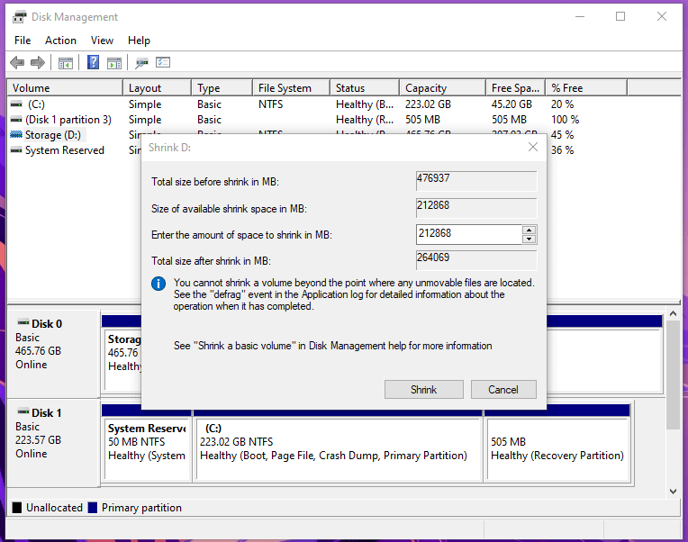 Create partitions on Windows 10 PC - 5