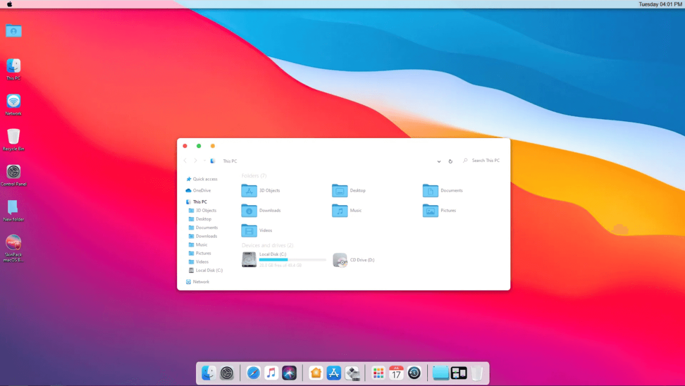 macOS Big Sur Skin Windows PC