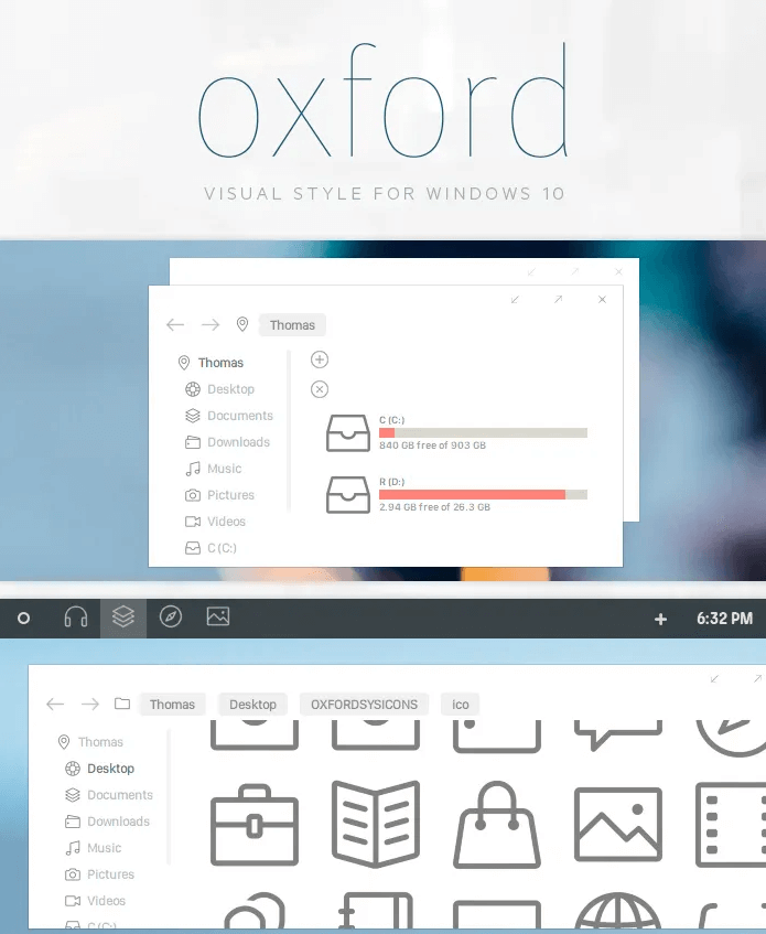 Oxford Theme for Windows 10