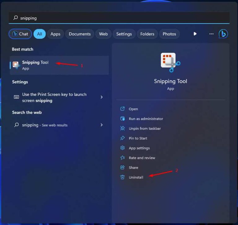 Remove Or Uninstall Snipping Tool From Windows 11 10 PC, Laptop TECHWIBE